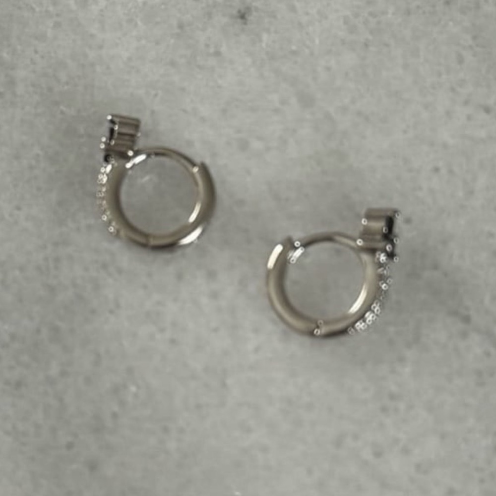 COPY - Sterling Silver Black Crystal Flower Small Huggie Hoop Earrings
Brand… - Picture 2 of 5